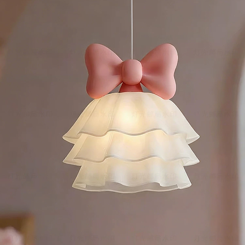 Baby Nursery Chandelier - Pink Bow Children's Room Chandeliers Cute