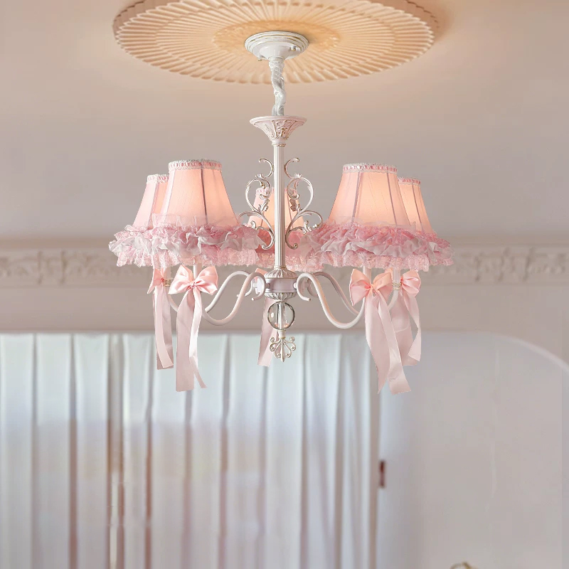 Baby Nursery Chandelier - Princess Room Girl Bedroom Chandeliers Pink