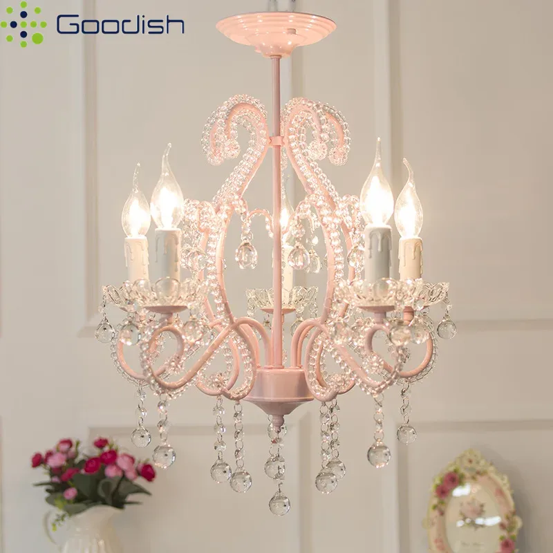 Baby Nursery Chandelier - Stylish Minimalist Cute iron Pink Lantern