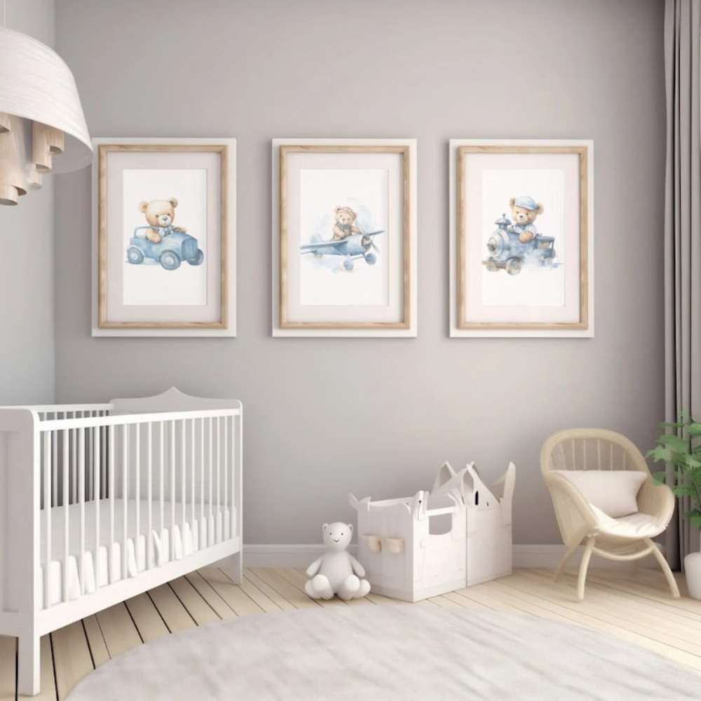 Baby Nursery Rhymes - 3pcs Frameless Canvas Wall Art Set