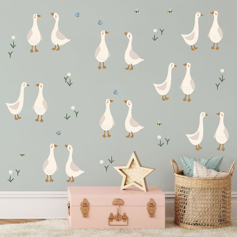 Baby Nursery Mural Wallpaper - Cute Duckling Wall Sticker Funny Duck