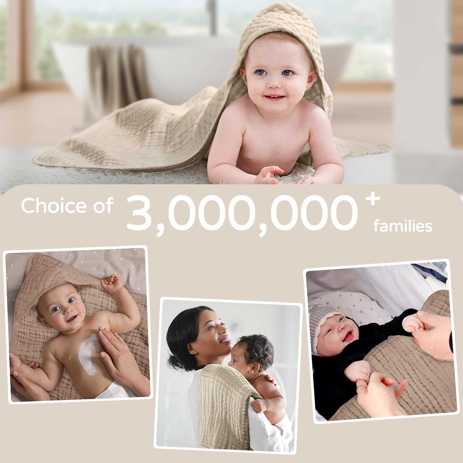 Muslin Hooded Baby Towels, 100 - огляд і ціна Baby Nursery Items