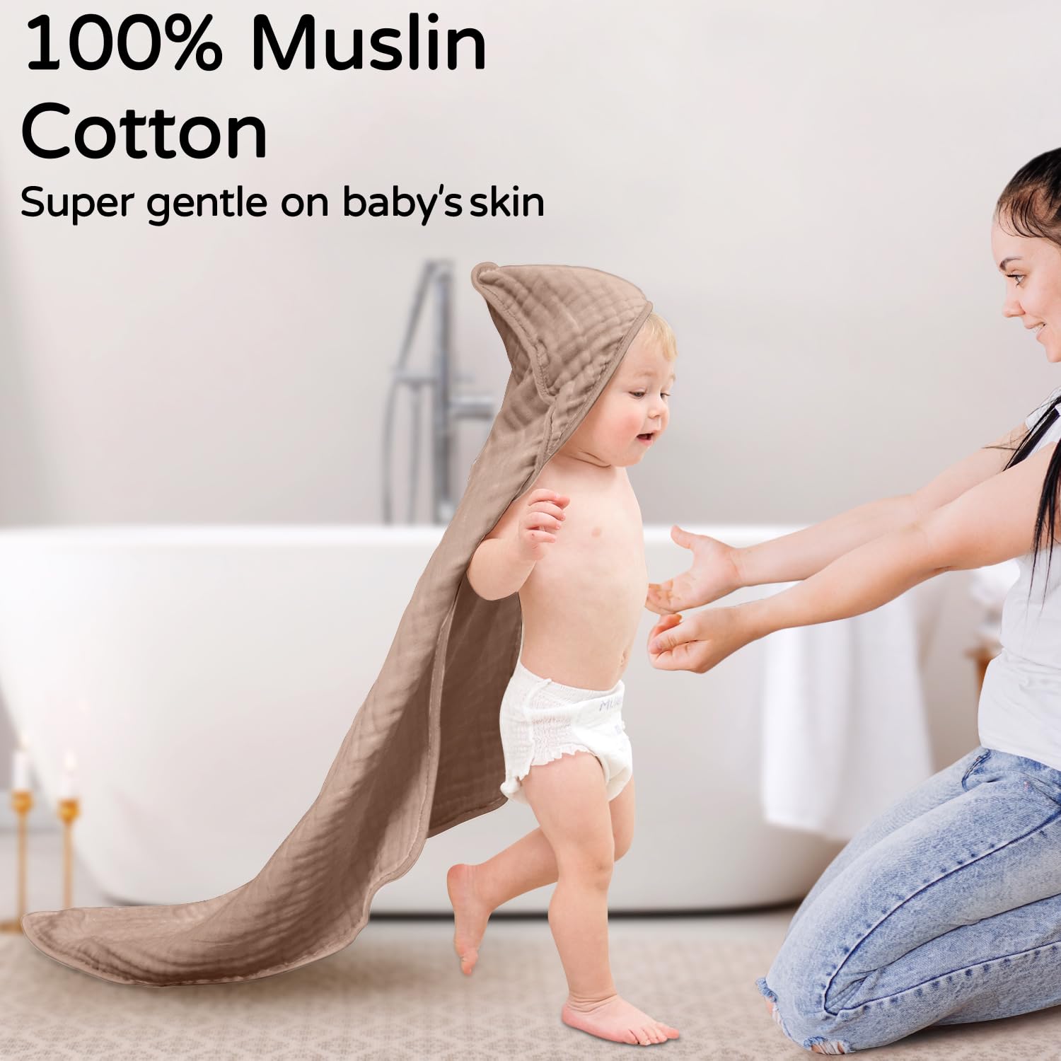Muslin Hooded Baby Towels, 100 - огляд і ціна Baby Nursery Items