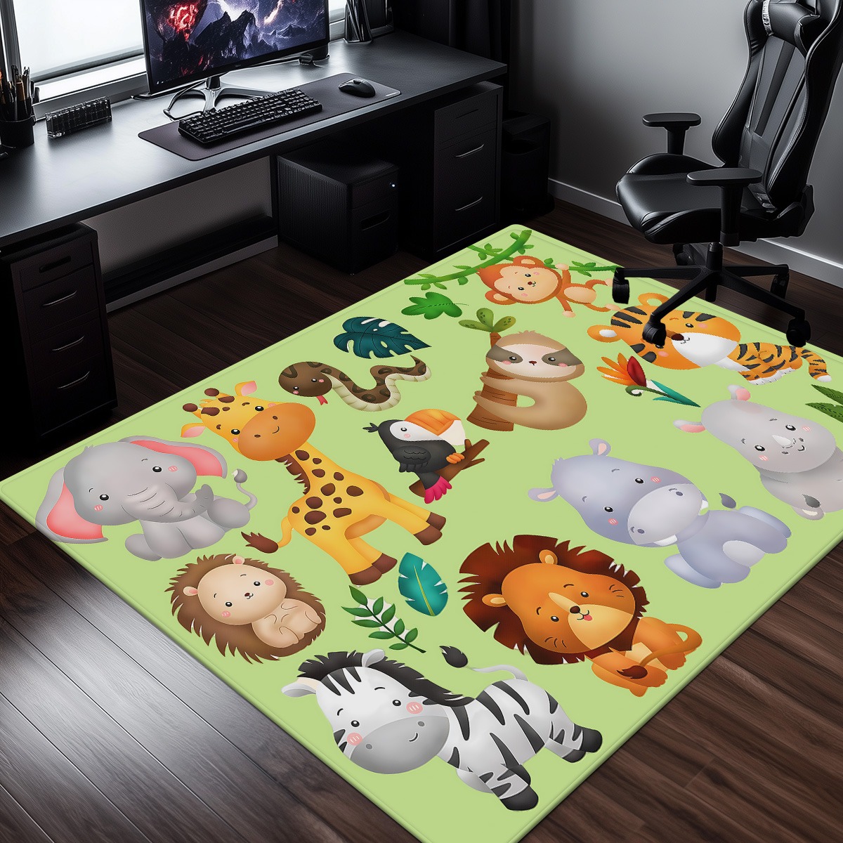Cute Jungle Animal Print Cryst - огляд і ціна Baby Nursery Jungle Animals
