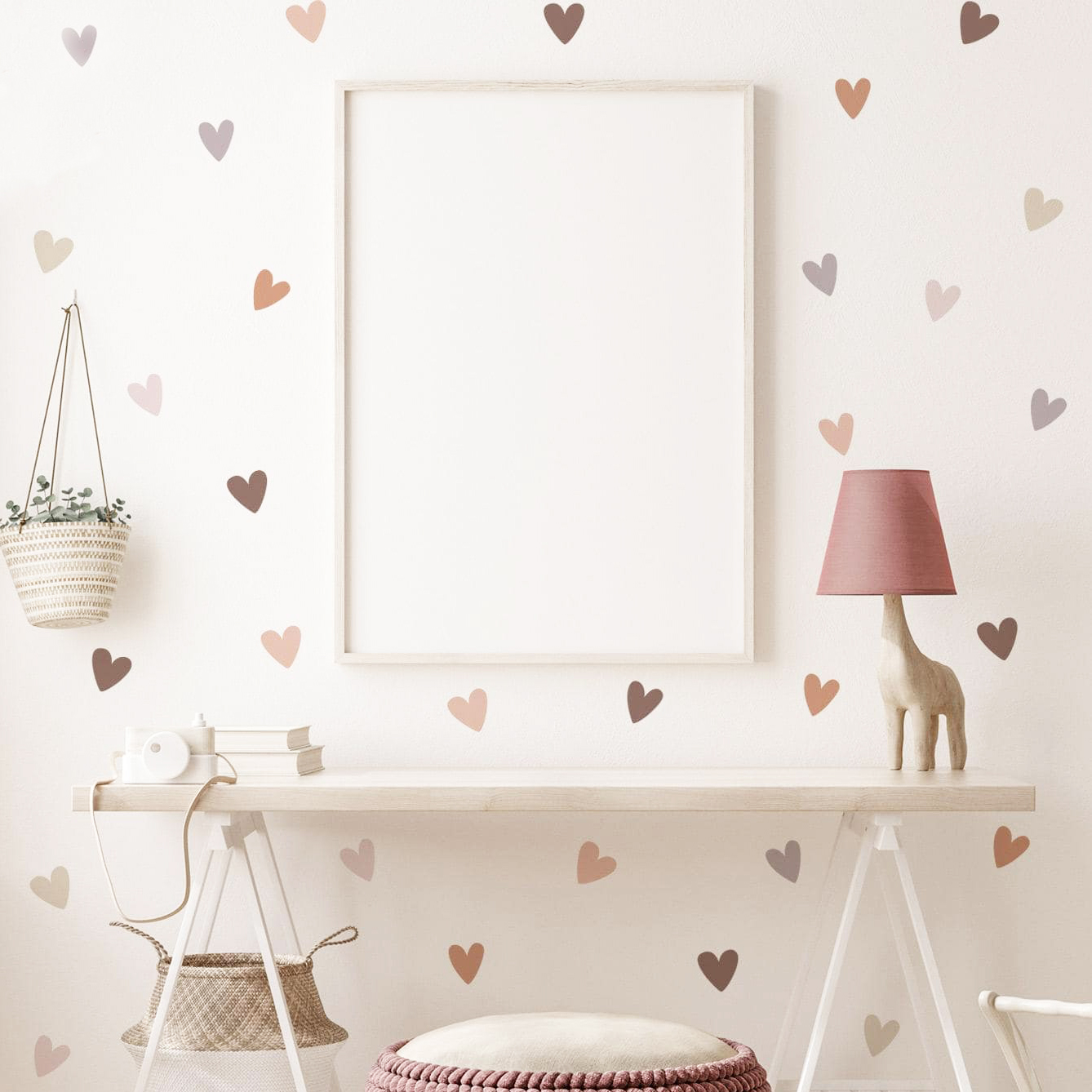 `Morandi Scattered Heart Wall  - огляд і ціна Baby Nursery Vinyl Wall Stickers