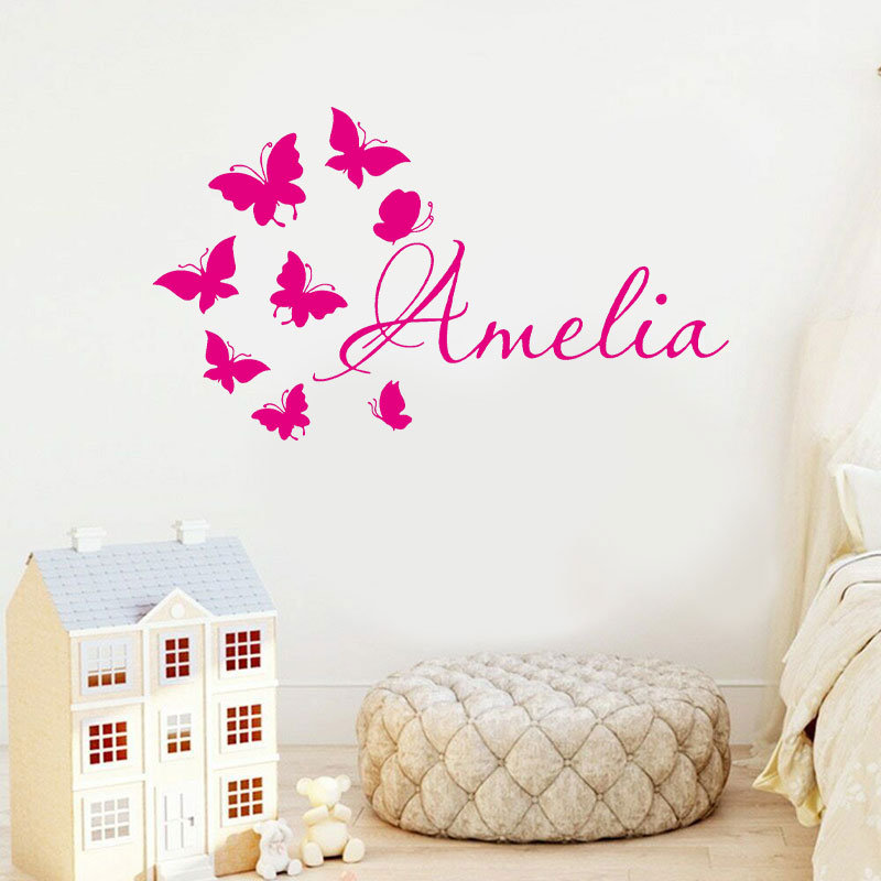 Personalized Girls Name Cartoo - огляд і ціна Baby Nursery Mural Wallpaper
