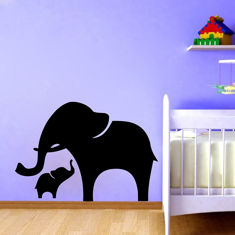 Mama and Baby Elephant Wall De - огляд і ціна Baby Nursery Vinyl Wall Stickers