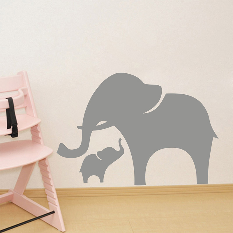 Mama and Baby Elephant Wall De - огляд і ціна Baby Nursery Vinyl Wall Stickers