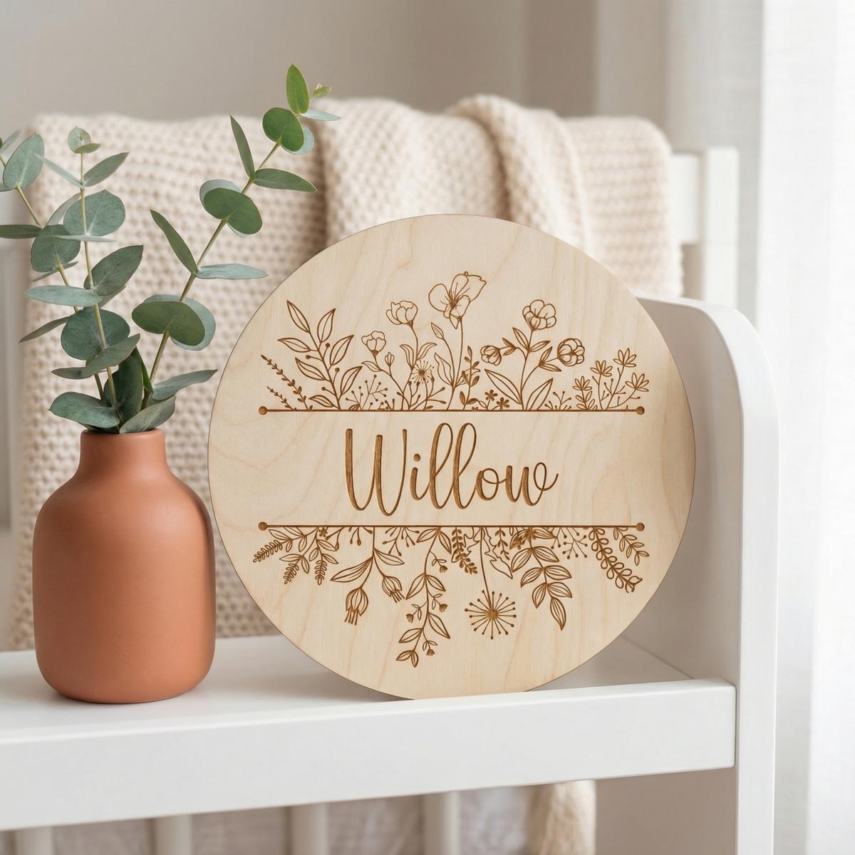 Personalized Floral Round Wood - огляд і ціна Baby Nursery Baby