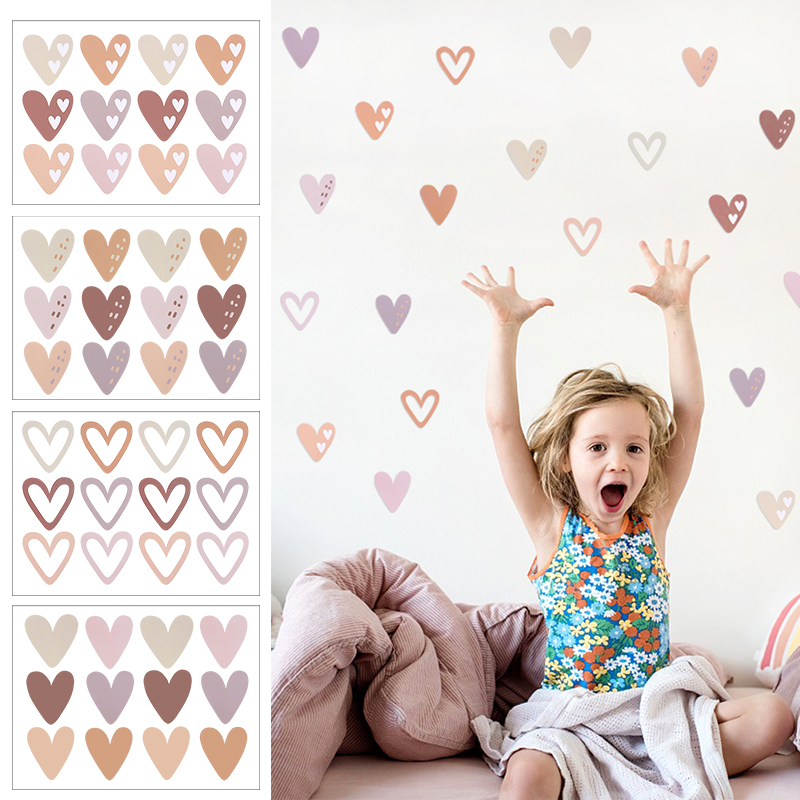 2pcs Lovely Hearts Ins Wall St - огляд і ціна Baby Nursery Vinyl Wall Stickers