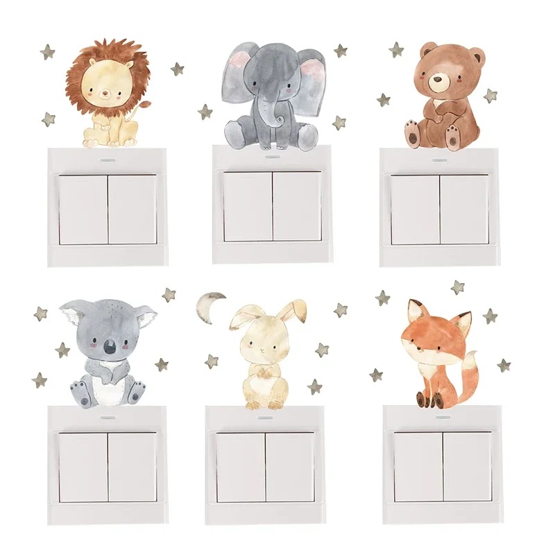 6pcs/set Cartoon Animals Wall  - огляд і ціна Baby Nursery Water