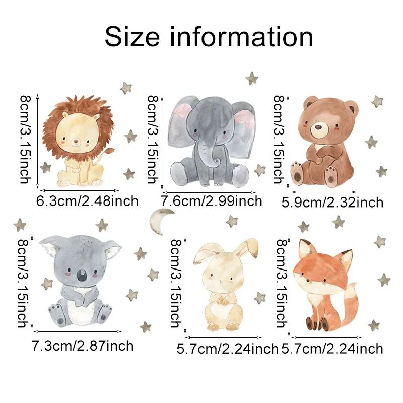 1/2/4/6set Cartoon Animals Wal - огляд і ціна Baby Nursery Water